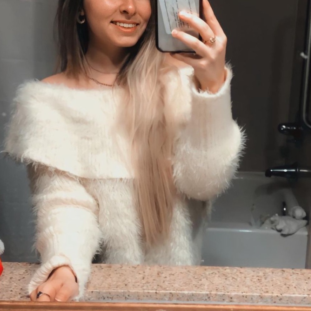 Sugar lips off the shoulder sweater